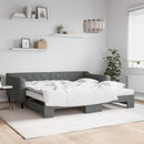 daybed med udtræk og madras 100x200 cm stof mørkegrå