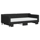 daybed med udtræk og madras 100x200 cm stof sort
