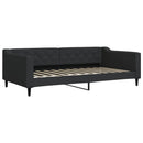 daybed med udtræk og madras 100x200 cm stof sort