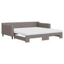 daybed med udtræk og madras 100x200 cm stof gråbrun