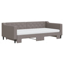 daybed med udtræk og madras 100x200 cm stof gråbrun
