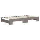 daybed med udtræk og madras 100x200 cm stof gråbrun