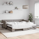 daybed med udtræk og madras 100x200 cm stof gråbrun