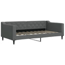 daybed med udtræk og madras 90x190 cm stof mørkegrå