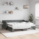 daybed med udtræk og madras 90x190 cm stof mørkegrå