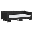 daybed med udtræk og madras 90x190 cm stof sort