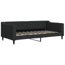 daybed med udtræk og madras 90x190 cm stof sort