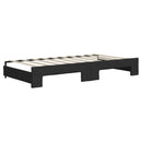 daybed med udtræk og madras 90x190 cm stof sort