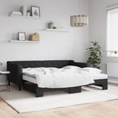 daybed med udtræk og madras 90x190 cm stof sort