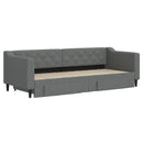 daybed med udtræk og skuffer 80x200 cm stof mørkegrå