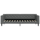 daybed med udtræk og skuffer 80x200 cm stof mørkegrå