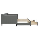 daybed med udtræk og skuffer 80x200 cm stof mørkegrå