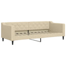daybed med udtræk og skuffer 80x200 cm stof cremefarvet