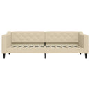 daybed med udtræk og skuffer 80x200 cm stof cremefarvet