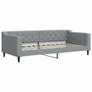 daybed med udtræk og skuffer 90x200 cm stof lysegrå