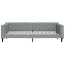 daybed med udtræk og skuffer 90x200 cm stof lysegrå