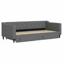 daybed med udtræk og skuffer 90x200 cm stof mørkegrå