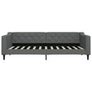 daybed med udtræk og skuffer 90x200 cm stof mørkegrå