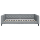daybed med udtræk og skuffer 100x200 cm stof lysegrå