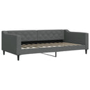 daybed med udtræk og skuffer 100x200 cm stof mørkegrå