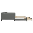 daybed med udtræk og skuffer 100x200 cm stof mørkegrå