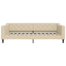 daybed med udtræk og skuffer 100x200 cm stof cremefarvet
