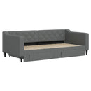 daybed med udtræk og skuffer 90x190 cm stof mørkegrå