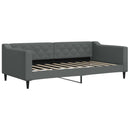 daybed med udtræk og skuffer 90x190 cm stof mørkegrå