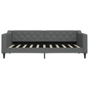 daybed med udtræk og skuffer 90x190 cm stof mørkegrå