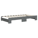 daybed med udtræk og skuffer 90x190 cm stof mørkegrå