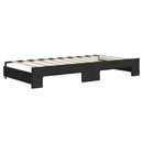 daybed med udtræk og skuffer 90x190 cm stof sort