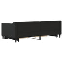 daybed med udtræk og skuffer 90x190 cm stof sort