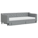 daybed med udtræk og skuffer 80x200 cm stof lysegrå