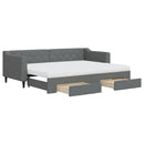 daybed med udtræk og skuffer 80x200 cm stof mørkegrå