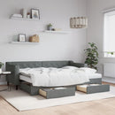 daybed med udtræk og skuffer 80x200 cm stof mørkegrå