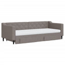daybed med udtræk og skuffer 80x200 cm stof gråbrun