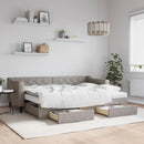 daybed med udtræk og skuffer 80x200 cm stof gråbrun