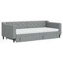 daybed med udtræk og skuffer 90x200 cm stof lysegrå
