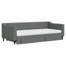 daybed med udtræk og skuffer 90x200 cm stof mørkegrå