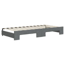 daybed med udtræk og skuffer 90x200 cm stof mørkegrå