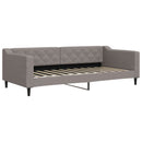 daybed med udtræk og skuffer 90x200 cm stof gråbrun