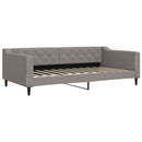 daybed med udtræk og skuffer 100x200 cm stof gråbrun