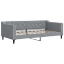 daybed med udtræk og skuffer 90x190 cm stof lysegrå