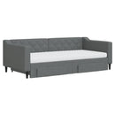 daybed med udtræk og skuffer 90x190 cm stof mørkegrå