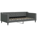 daybed med udtræk og skuffer 90x190 cm stof mørkegrå
