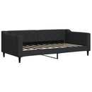daybed med udtræk og skuffer 90x190 cm stof sort