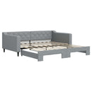 daybed med udtræk 100x190 cm stof lysegrå