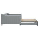 daybed med udtræk 100x190 cm stof lysegrå