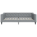 daybed med udtræk 100x190 cm stof lysegrå