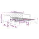 daybed med udtræk 100x190 cm stof lysegrå